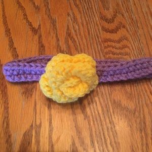 Purple Crochet Headband with Flower for Baby